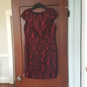 Red and Black Lace Dress